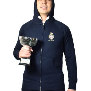 REALE CIRCOLO CANOTTIERI TEVERE REMO – Felpa zip lunga con cappuccio – Blu
