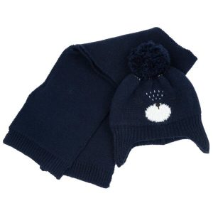 SET CAPPELLO POM PON CON SCIARPA BLU – Chicco