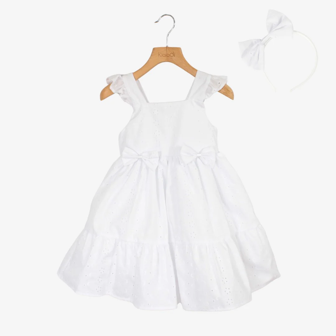 KLAIADI VESTITINO PER BAMBINA PIZZO SAN GALLO CON FERMACAPELLI