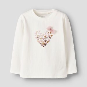 T-SHIRT M/L BIANCA CON CUORI – Name it