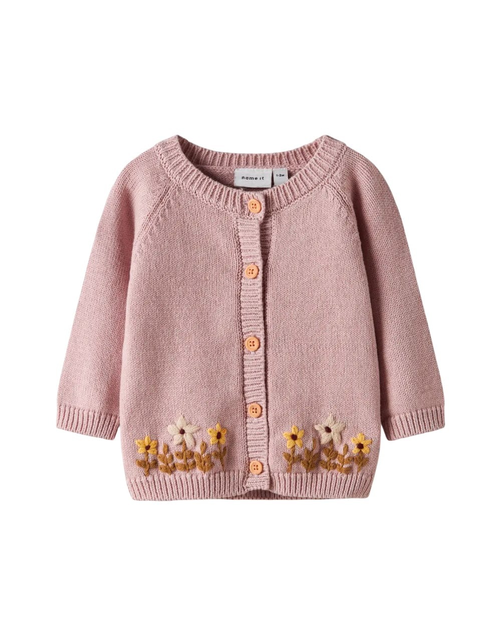 CARDIGAN ROSA CON RICAMI FIORI – Name it - immagine 2