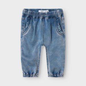 JEANS LUNGO CHIARO CON VOLANT – Name it