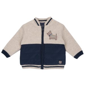FELPA BICOLORE BLU/BEIGE CON ZIP – Chicco