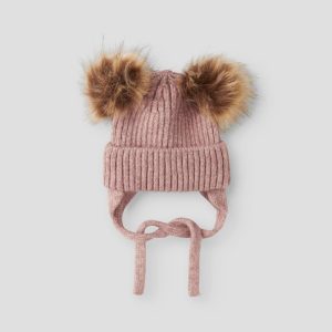 CAPPELLO MELANGE ROSA CON POMPON – Name it