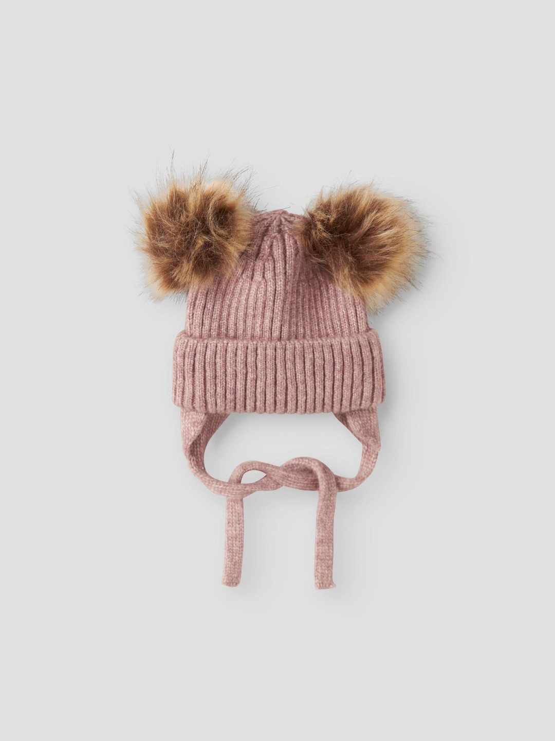 CAPPELLO MELANGE ROSA CON POMPON – Name it