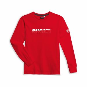 T-shirt Essential maniche lunghe rosso bimbo