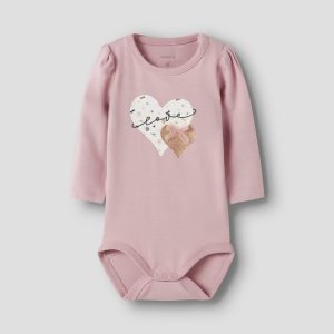 MAGLIA BODY M/L ROSA CON CUORE – Name it