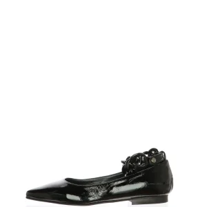 Ballerina in pelle naplack con catena a caviglia 33 34 42 43 Tiqu donna