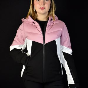 ICEPEAK – COMPLETO SCI DONNA Eleele rosa/nero/bianco, pantalone Bovil nero