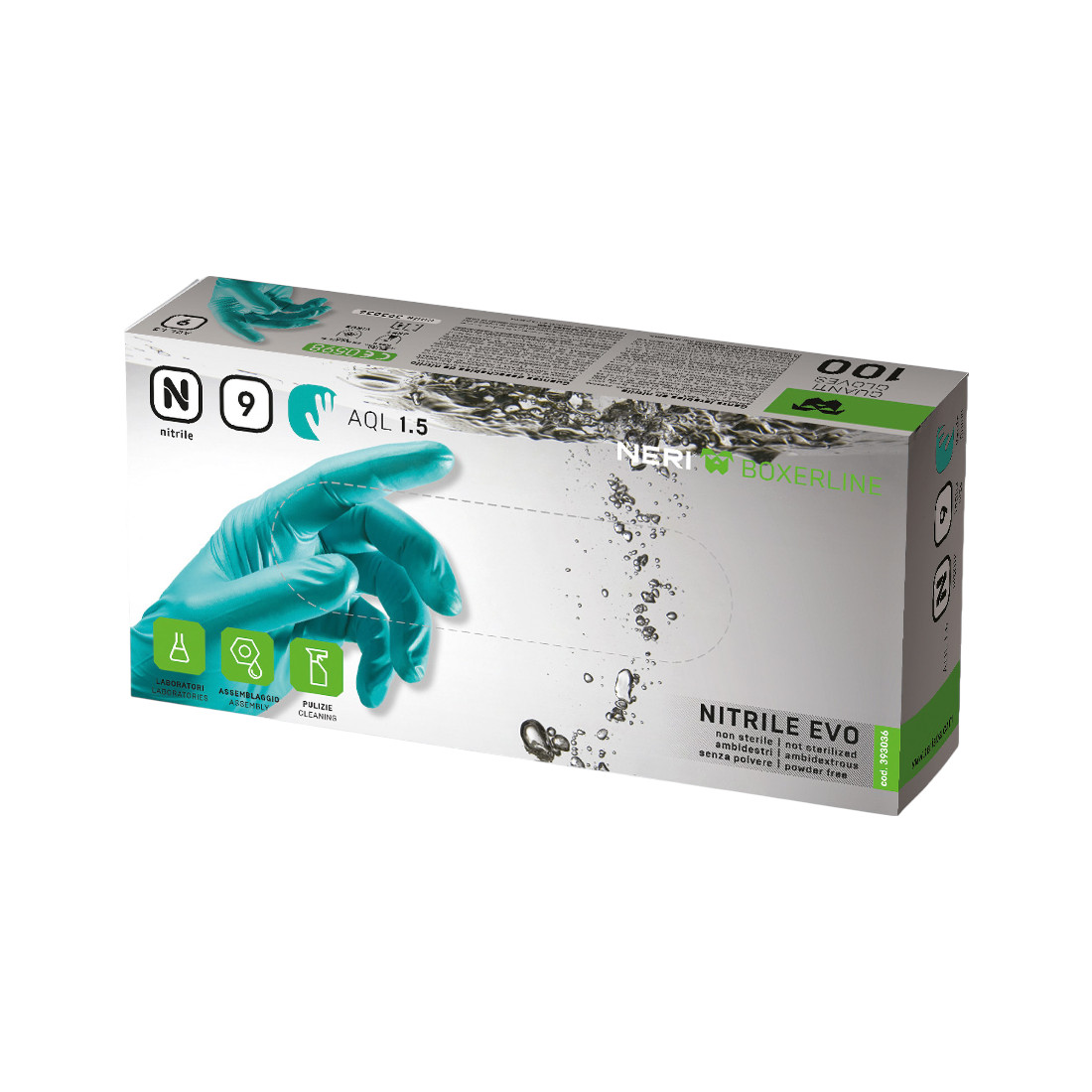 Guanti Monouso In Nitrile BoxerLine Evo Verdi | 100 Pz. - immagine 2