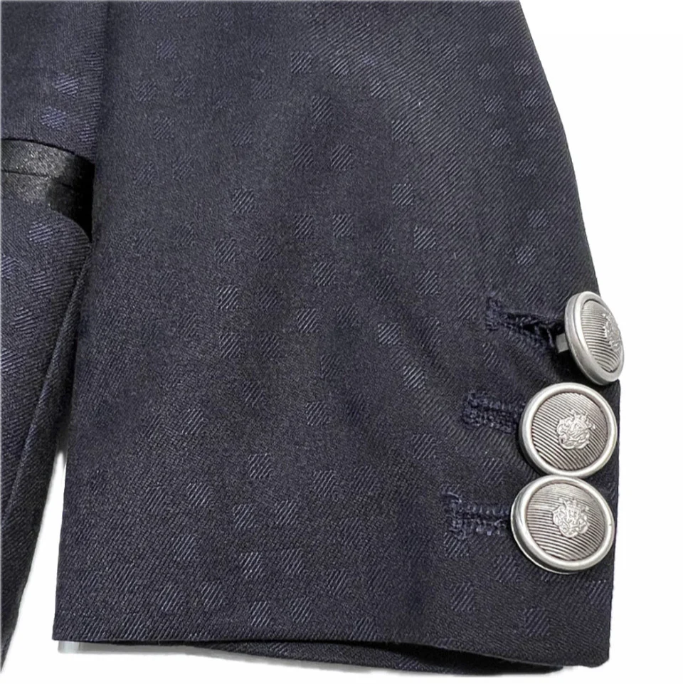 Jasper Giacca Per Neonati e Bambini Con Revers in Raso e Bottoni Argento Satinati - immagine 3