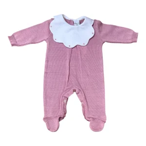 Pappa e Latte Tutina in Filo Personalizzabile Rosa Antico