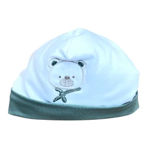 Tenerotti Cappellino in Cotone Nascita Con Ricamo Orsetto Marinaio