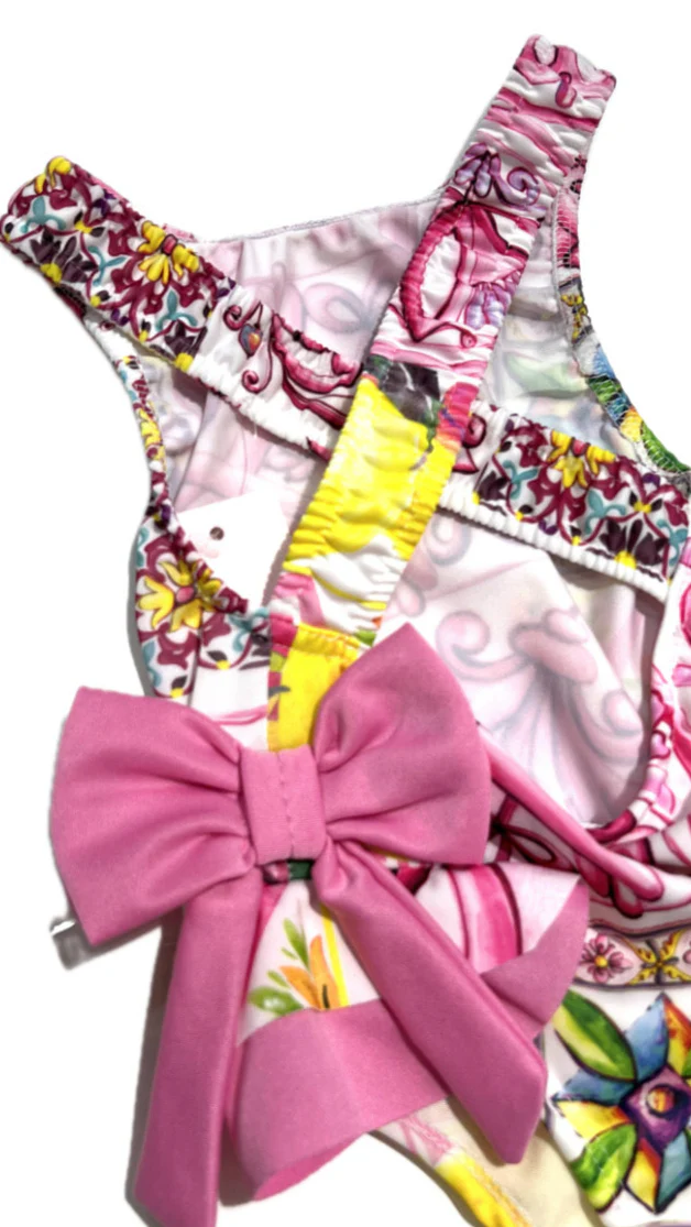 Costume Intero Mare Bambina Maiolica con Fiocchi - immagine 3
