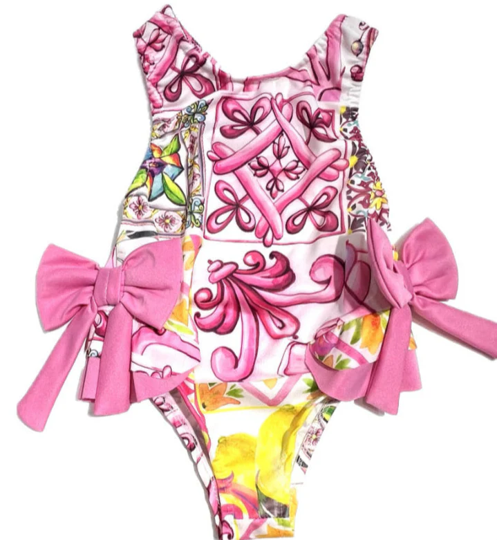 Costume Intero Mare Bambina Maiolica con Fiocchi - immagine 2