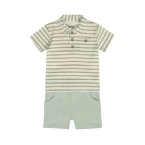 Dirkje Completo Polo e Short Con Dettagli Bottoncino in legno