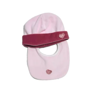 La Margherita Cappellino e Bavetta Completo Due Pezzi in Ciniglia Neonata