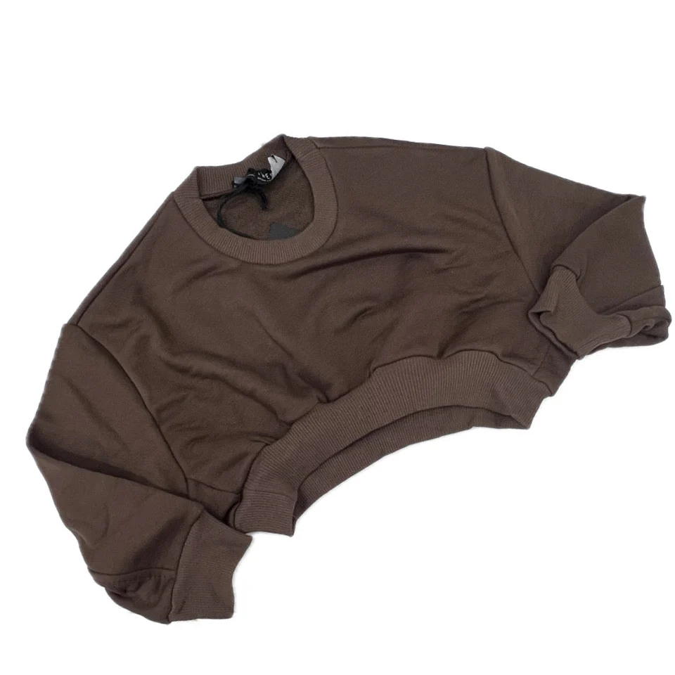 Just West Felpa Crop Bambina Girocollo Cotone Garzato
