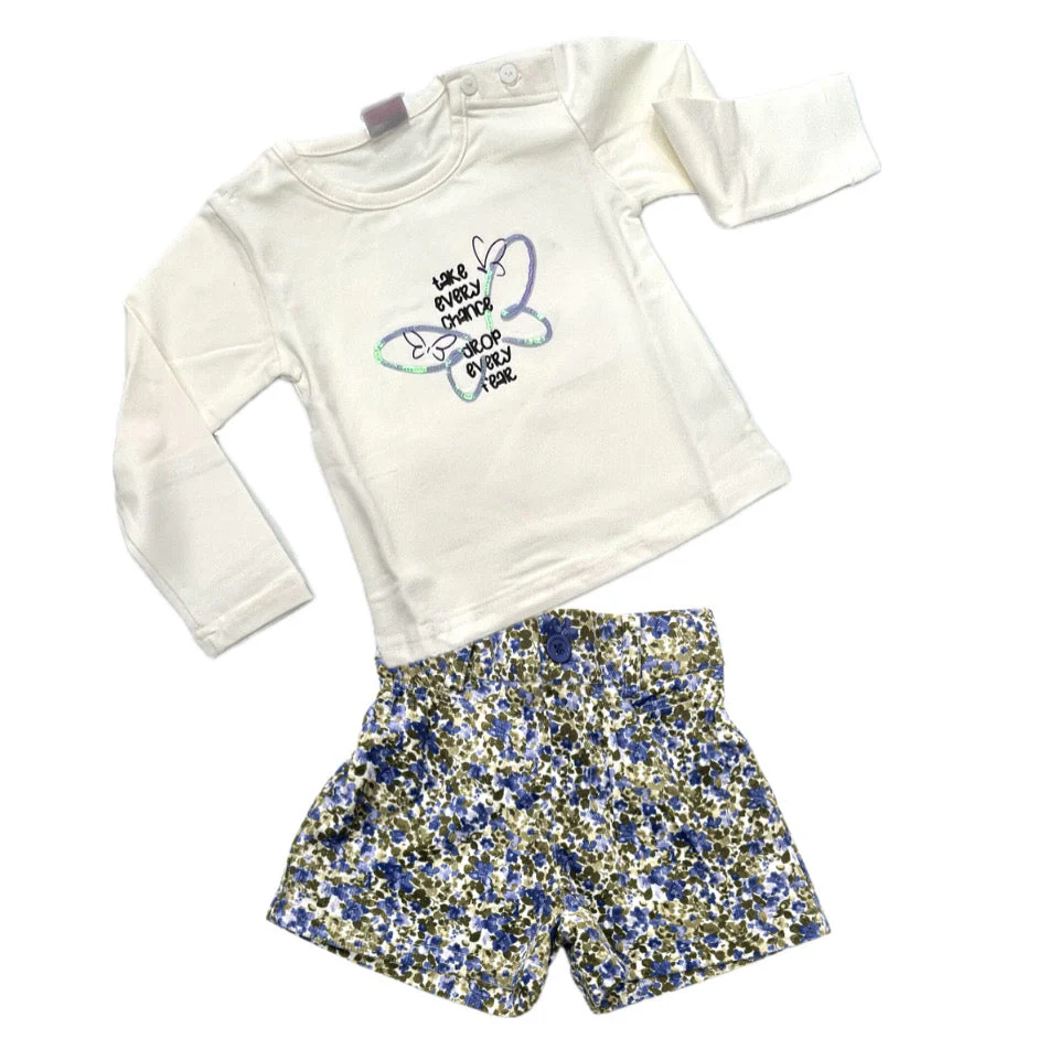 Ativo Short Floreale Velluto Invernale Da Neonata - immagine 3