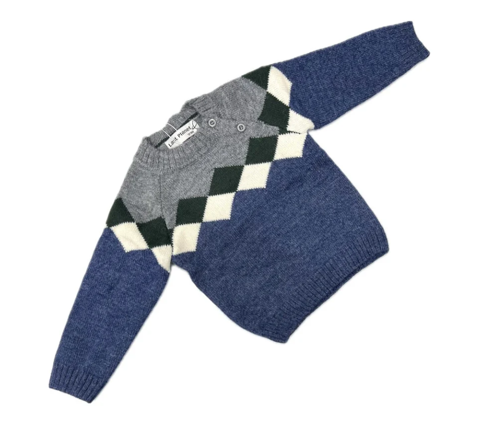 Pullover Neonato in Lana Bicolore - immagine 2