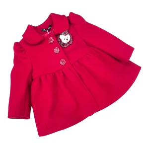 Cappottino Rosso Dafny Da Neonata Con Teddy Tartan