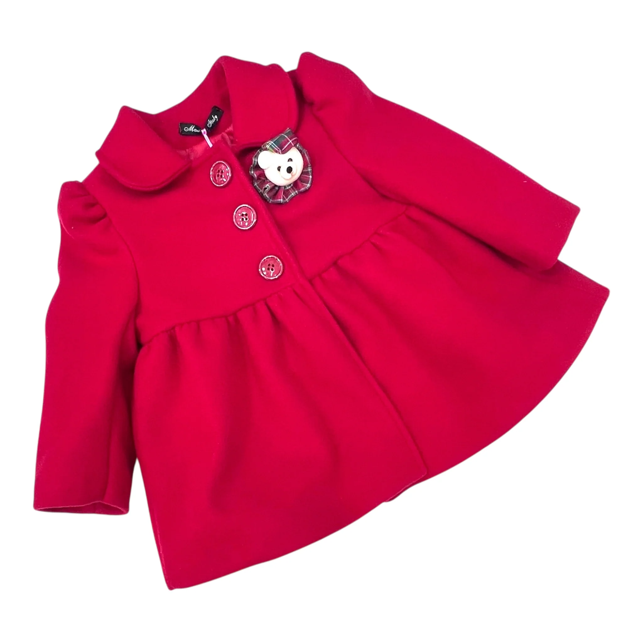 Cappottino Rosso Dafny Da Neonata Con Teddy Tartan - immagine 2