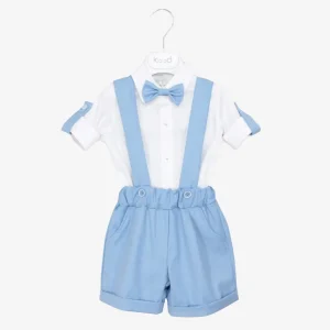 Klaiadi Salopette Neonato Elegante con Camicia e Papillon