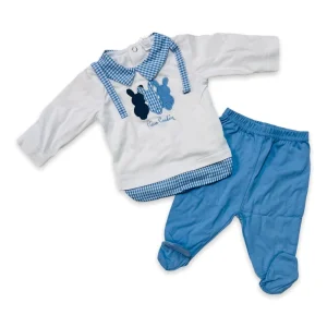 Tutina Due Pezzi Pierre Cardin 100% Cotone Da Neonato