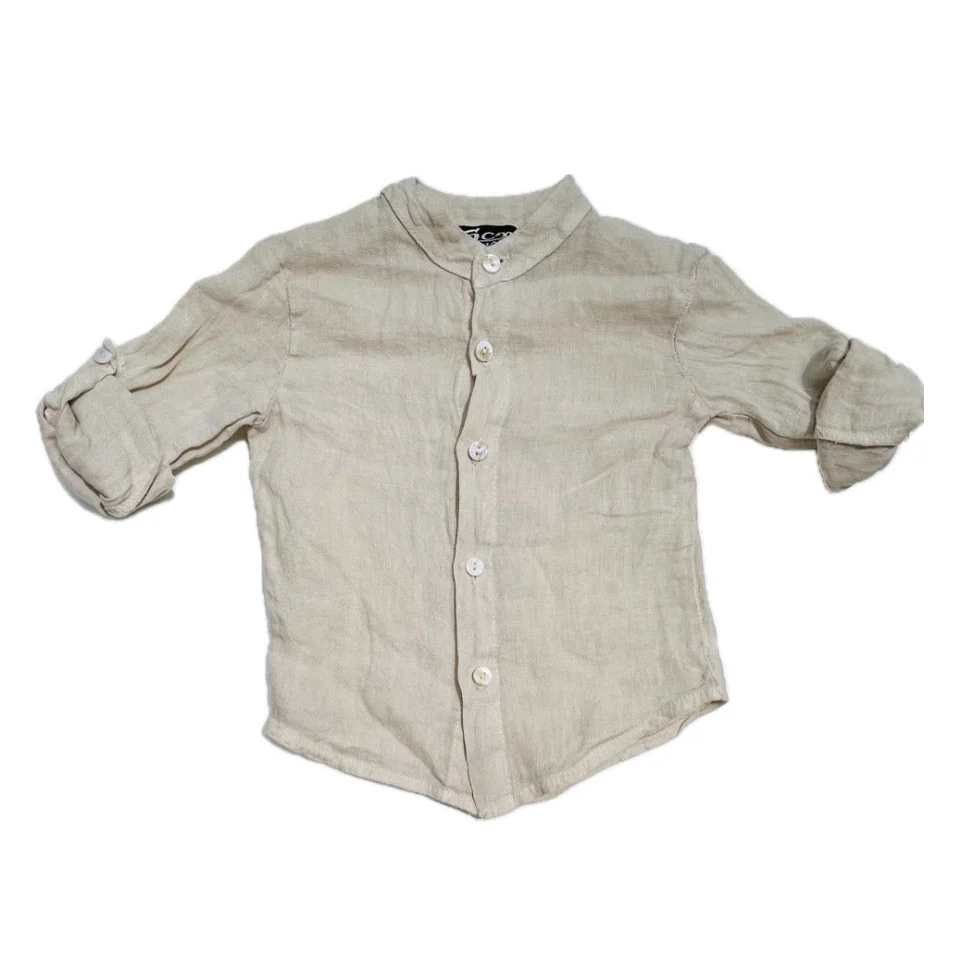 Camicia in Puro Lino Collo Koreana bambino - immagine 3