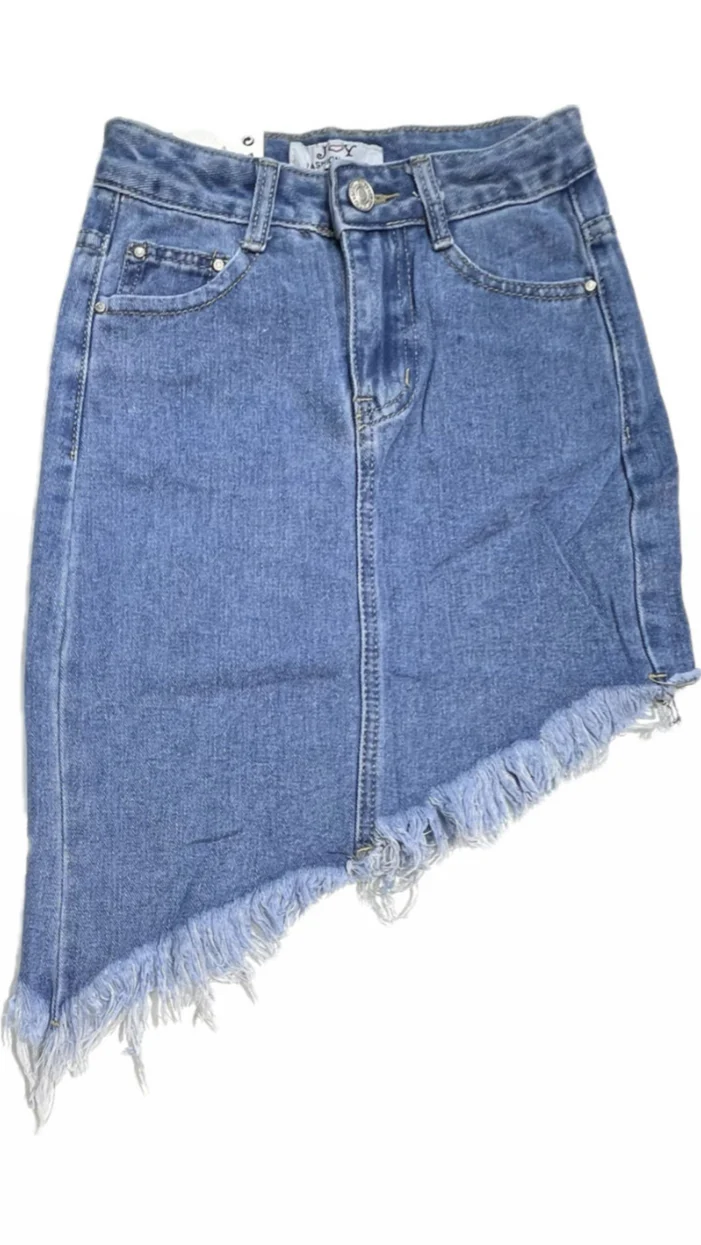 Gonna Jeans Asimmetrica Sfrangiata Bambina - immagine 2