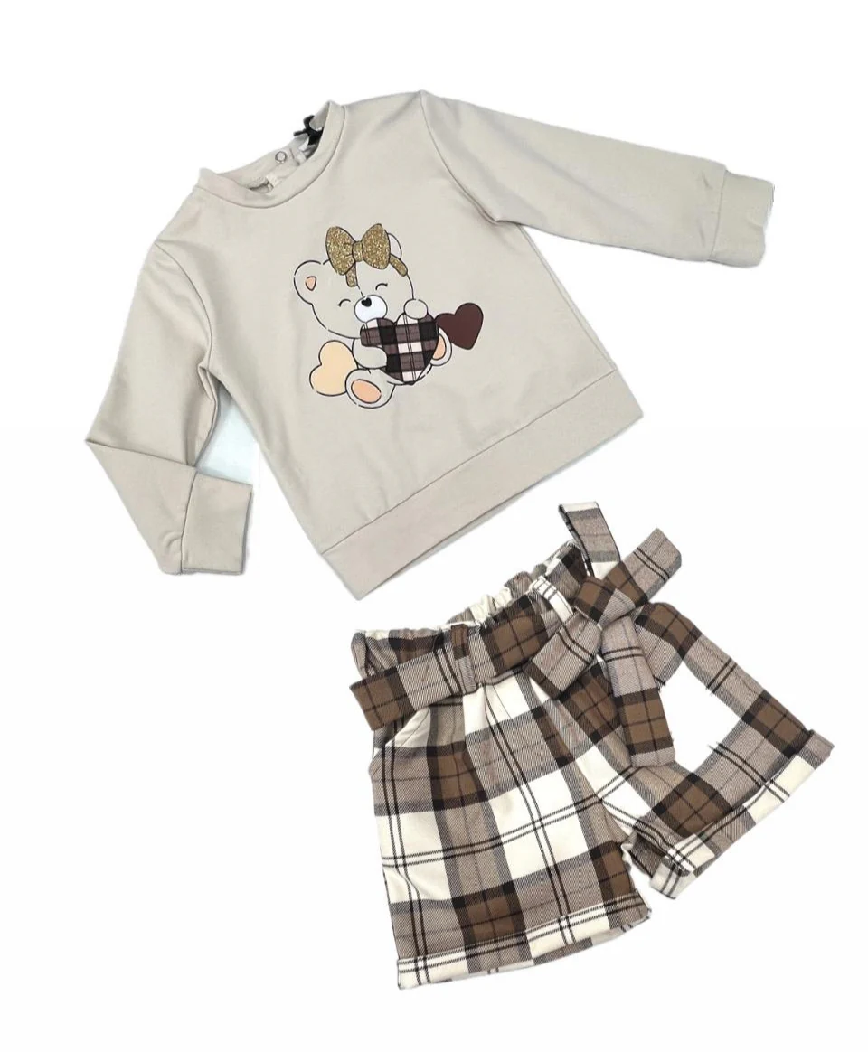 Mini Lù Completo Felpa e Short per Neonata