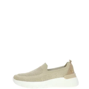 Mocassino in tessuto elastico argento e oro Cinzia Soft