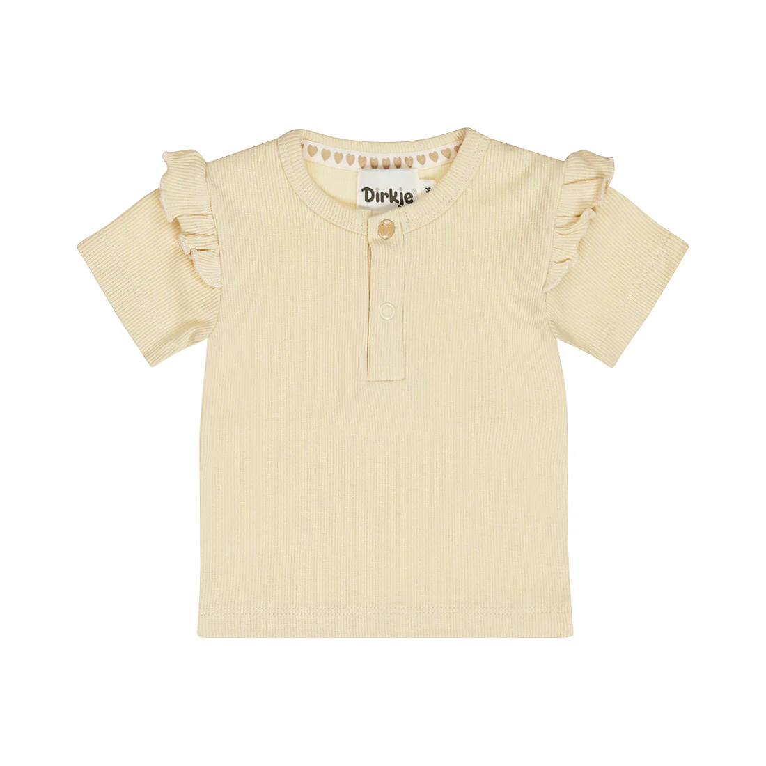Dirkje T-Shirt Serafino a Costine con Volant sulla Spalla - immagine 2