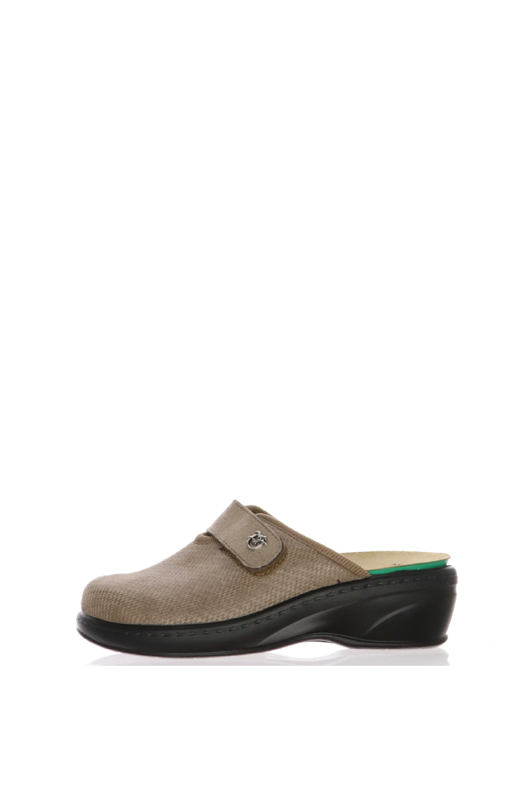 Pantofola beige in tessuto elastico con plantare estraibile Fly Flot - immagine 2
