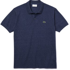 LACOSTE – Polo Lacoste di taglio classico in petit piqué chiné – Blu scuro – L1264 HAU