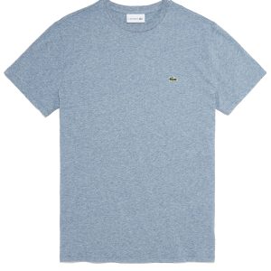 LACOSTE – T-shirt a girocollo in jersey di cotone Pima – TH6709 Blu Cina 1GF e Blu Azzurro 776