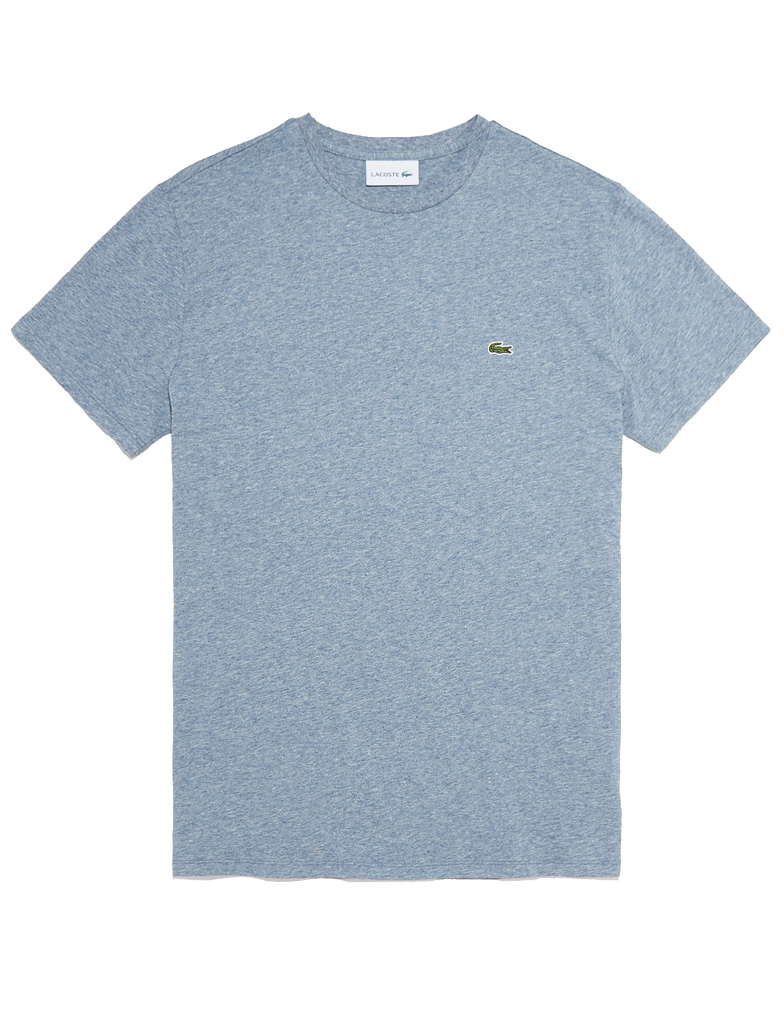 LACOSTE – T-shirt a girocollo in jersey di cotone Pima – TH6709 Blu Cina 1GF e Blu Azzurro 776