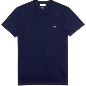 LACOSTE – T-shirt a girocollo in jersey di cotone Pima – Blu navy – TH6709 166