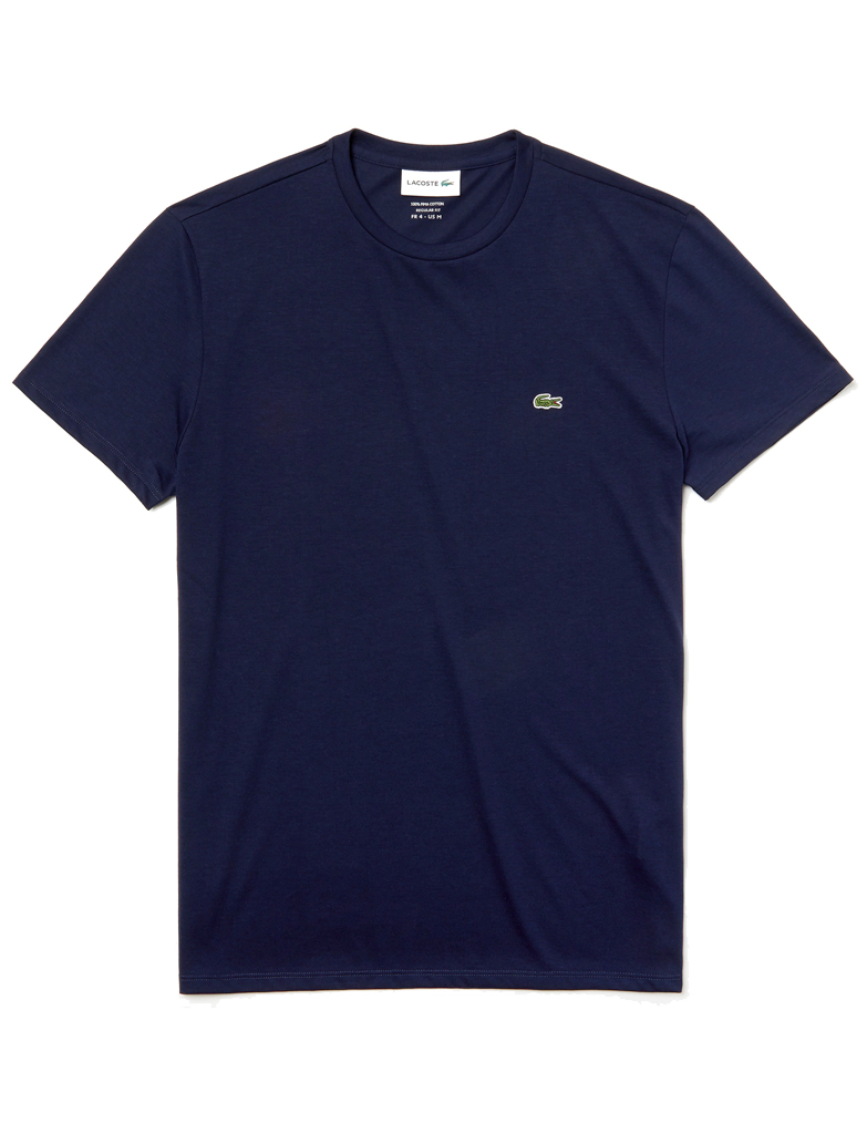 LACOSTE – T-shirt a girocollo in jersey di cotone Pima – Blu navy – TH6709 166