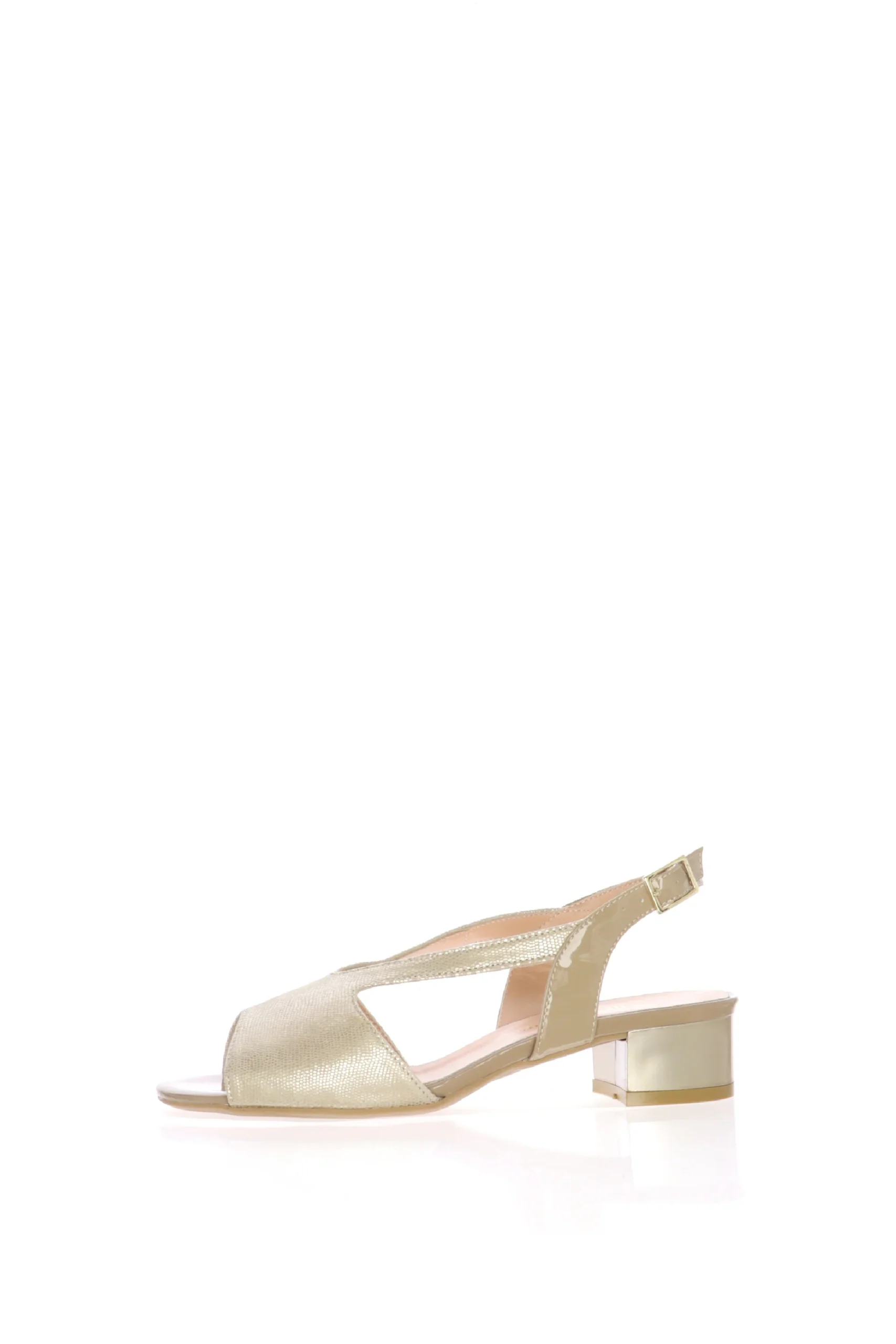Sandalo elegante in camoscio beige con tacco basso Soffice Sogno - immagine 2