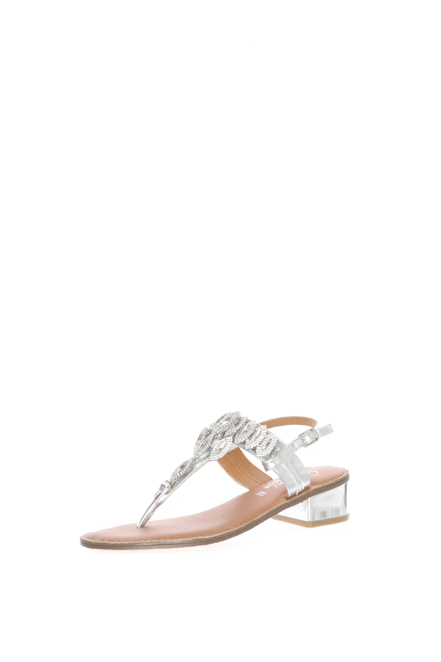 Sandalo infradito elegante argento tacco medio Gardini - immagine 2