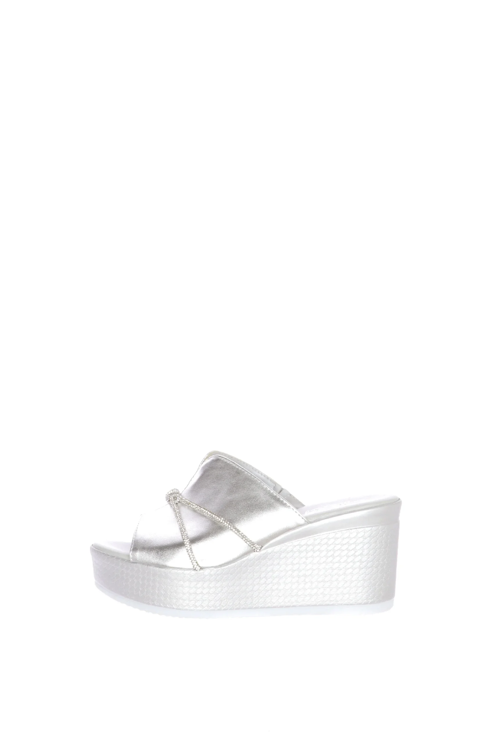 Sandalo scalzato in pelle con strass Soffice Sogno - immagine 2