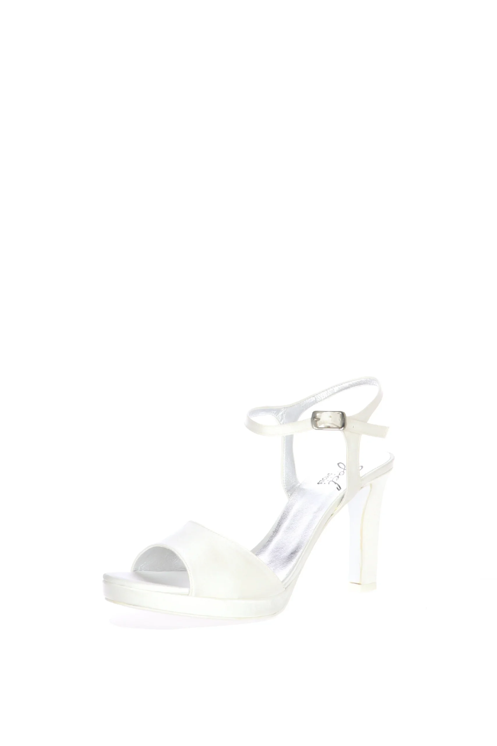 Sandalo sposa in raso bianco seta tacco 8 Joel - immagine 3