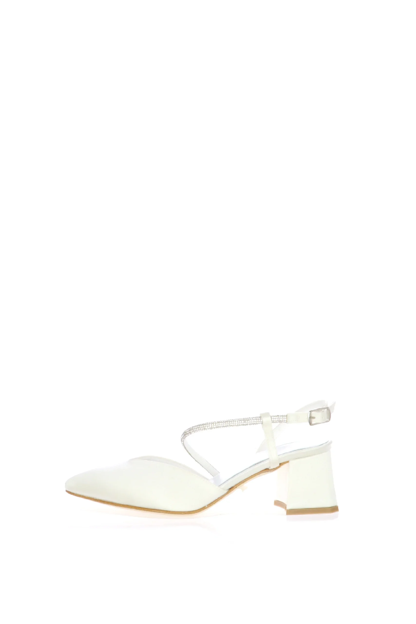 Slingback in raso con tubo di strass trasversale I am Bride - immagine 2