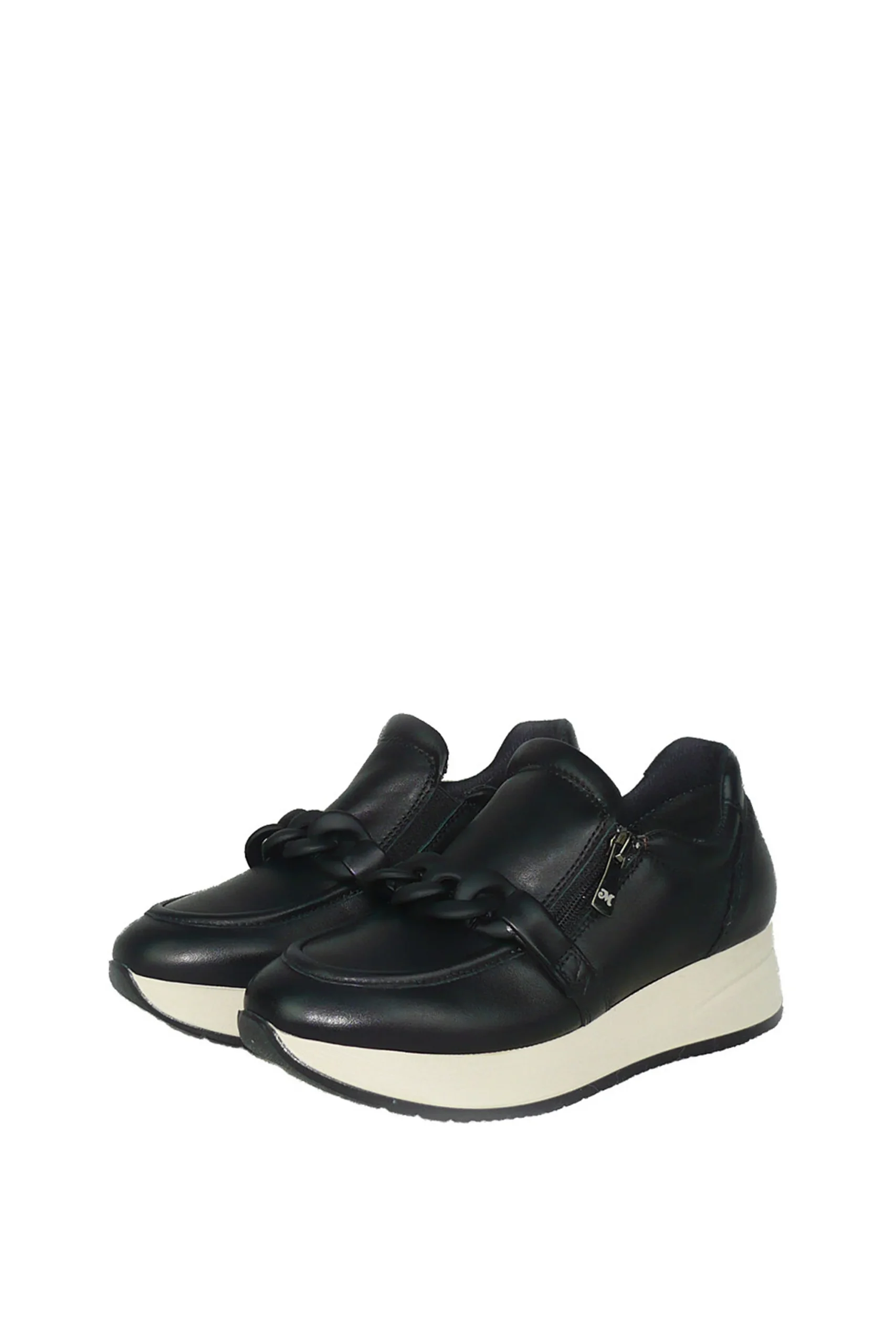 Slip on nera in pelle con catena dal 34 al 44 Melluso - immagine 4