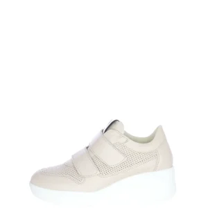 Sneaker in nappa panna con velcro dal 33 al 44 Melluso