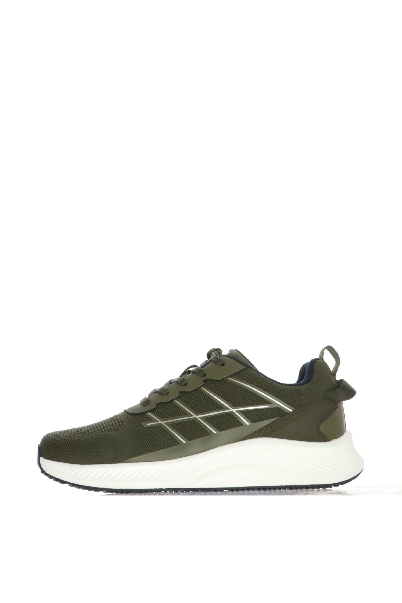 Sneakers uomo in tessuto verde e blu con lacci