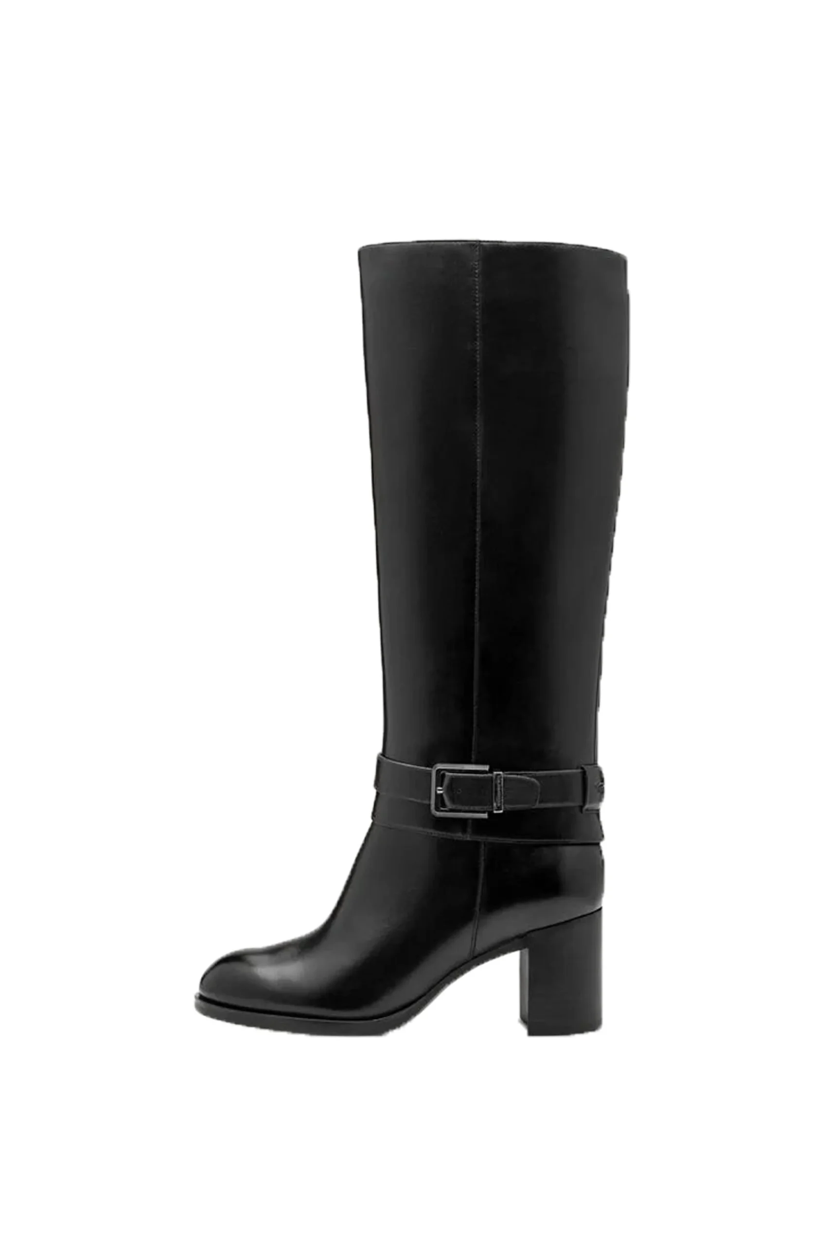 Stivale nero in pelle con tacco Tamaris - immagine 2