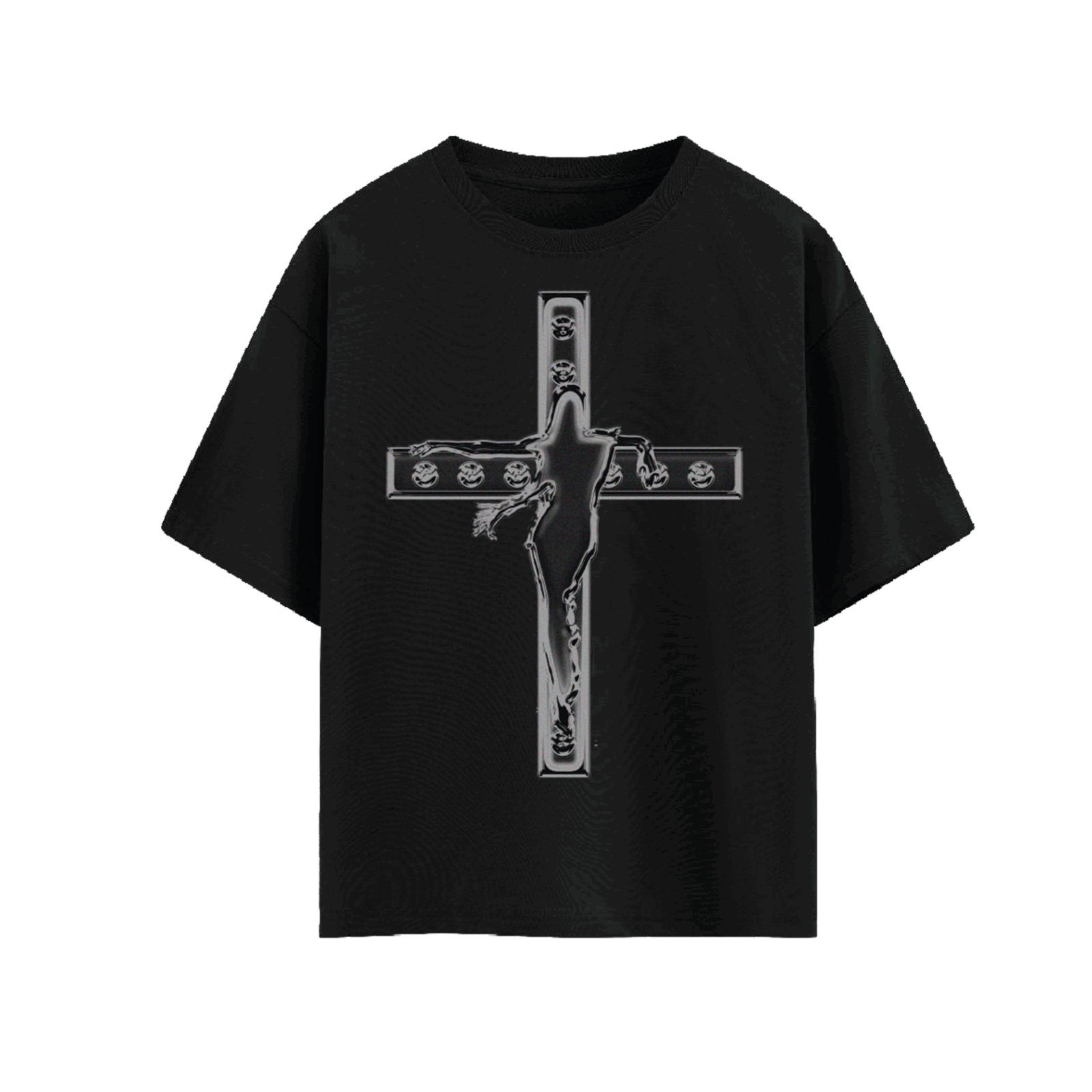 T-SHIRT CROCE BLACK