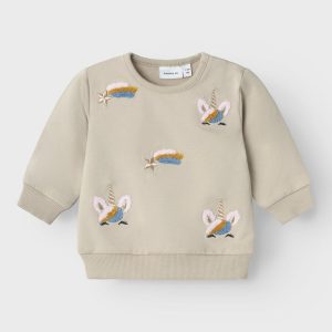 FELPA BEIGE CON UNICORNI – NAME IT